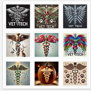 vet tech symbol stickers