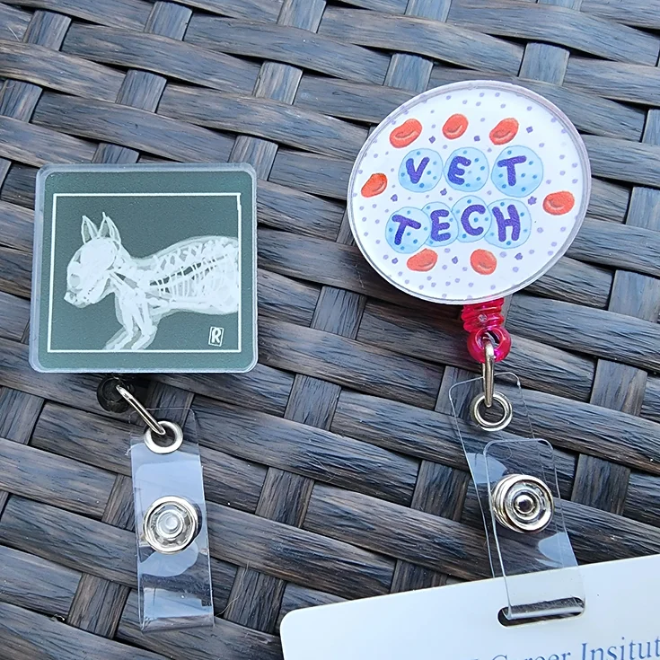 Veterinary technician badge reels