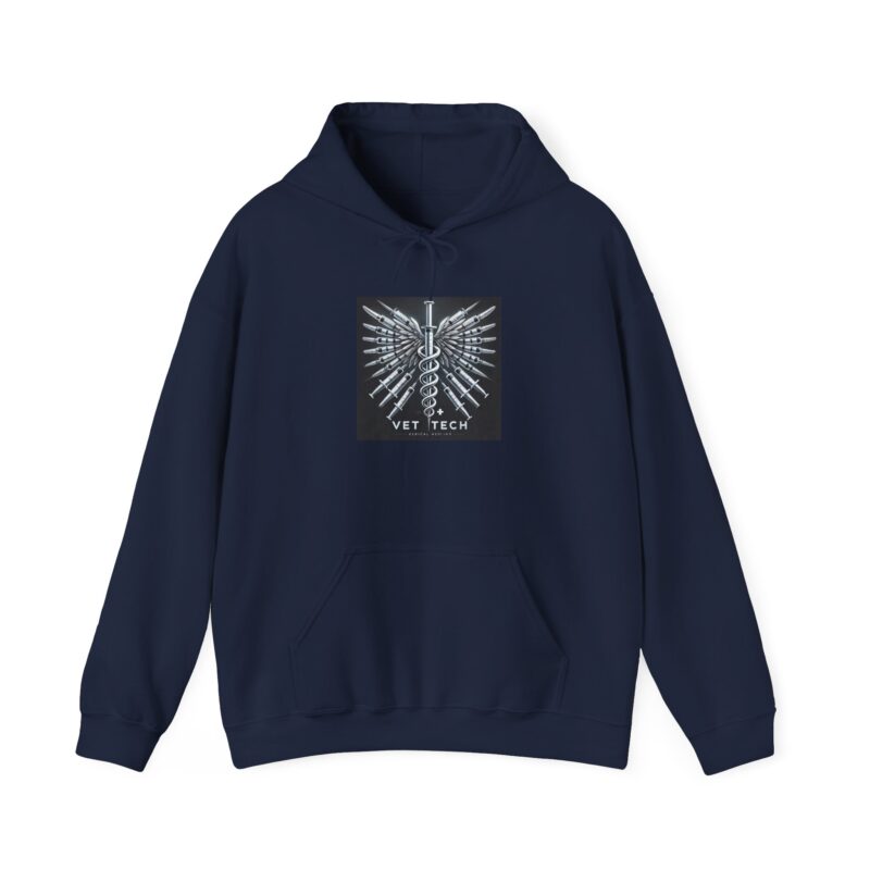 Vet Tech Sweatshirt Hoodie - Caduceus Wings Syringes Design - Image 22