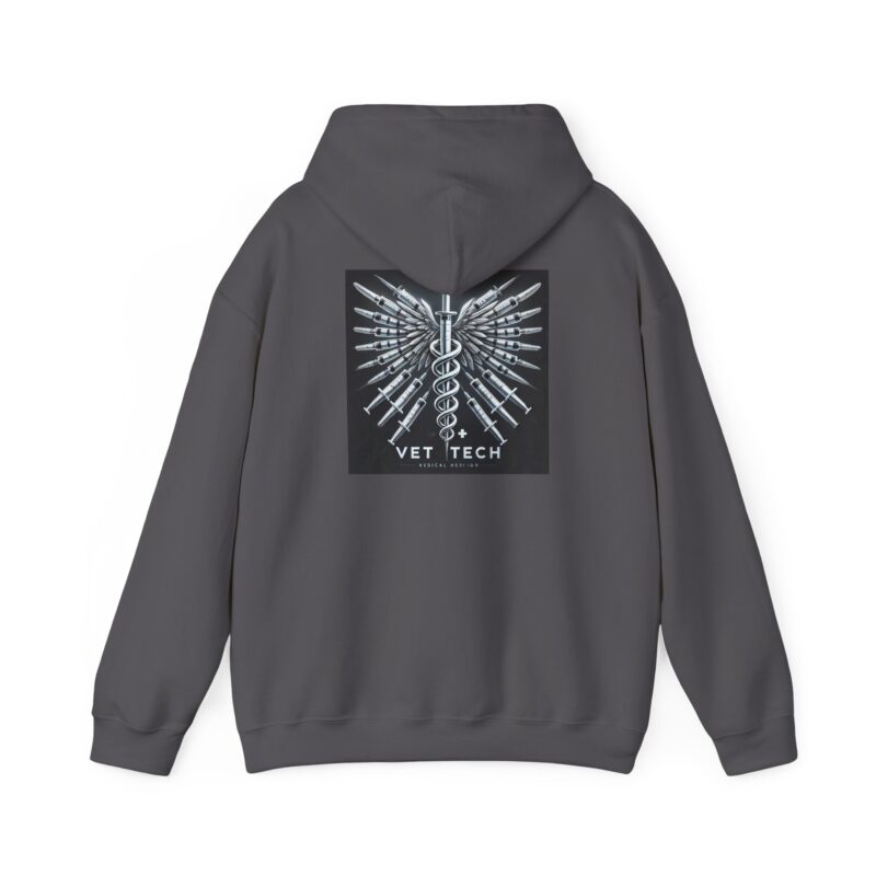 Vet Tech Sweatshirt Hoodie - Caduceus Wings Syringes Design - Image 19