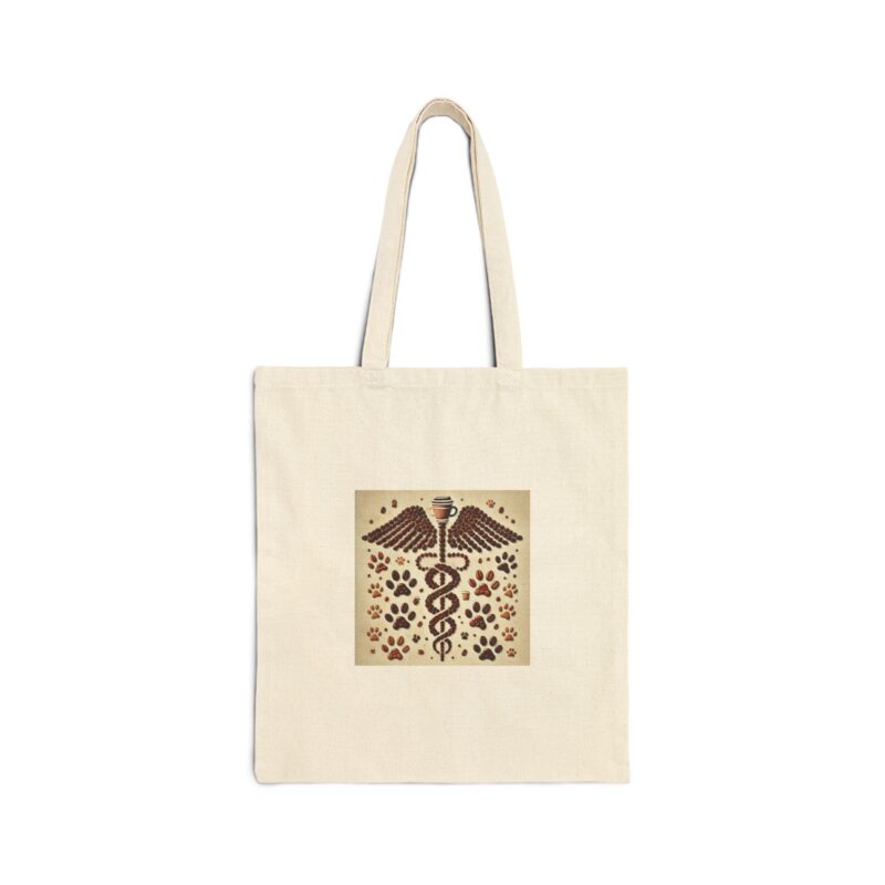 Coffee themed veterinary technician caduceus Theme Cotton Canvas Tote Bag