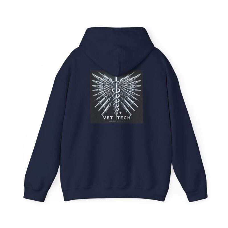 Vet Tech Sweatshirt Hoodie - Caduceus Wings Syringes Design - Image 23