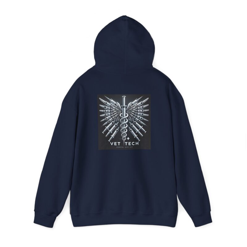 Vet Tech Sweatshirt Hoodie - Caduceus Wings Syringes Design - Image 24