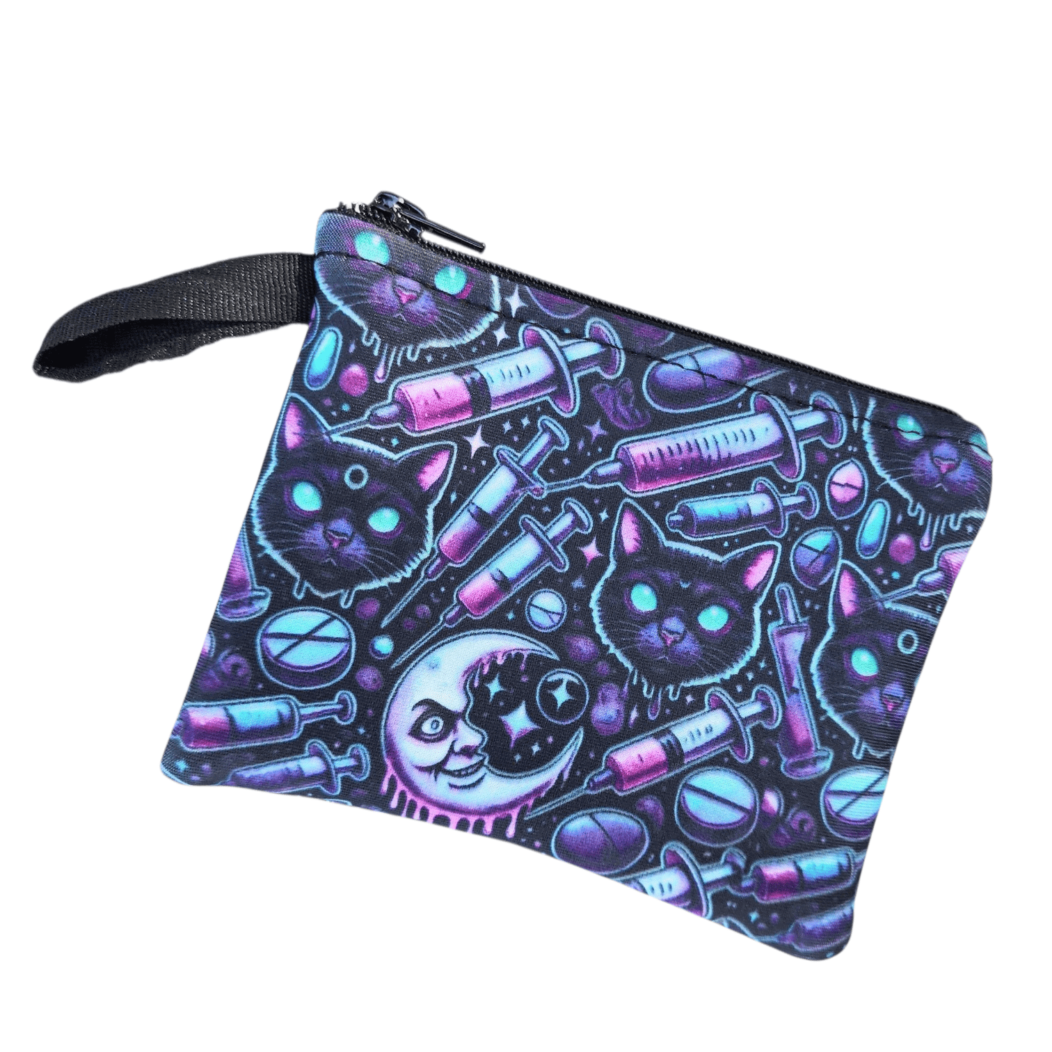 purple moon cat coin purse
